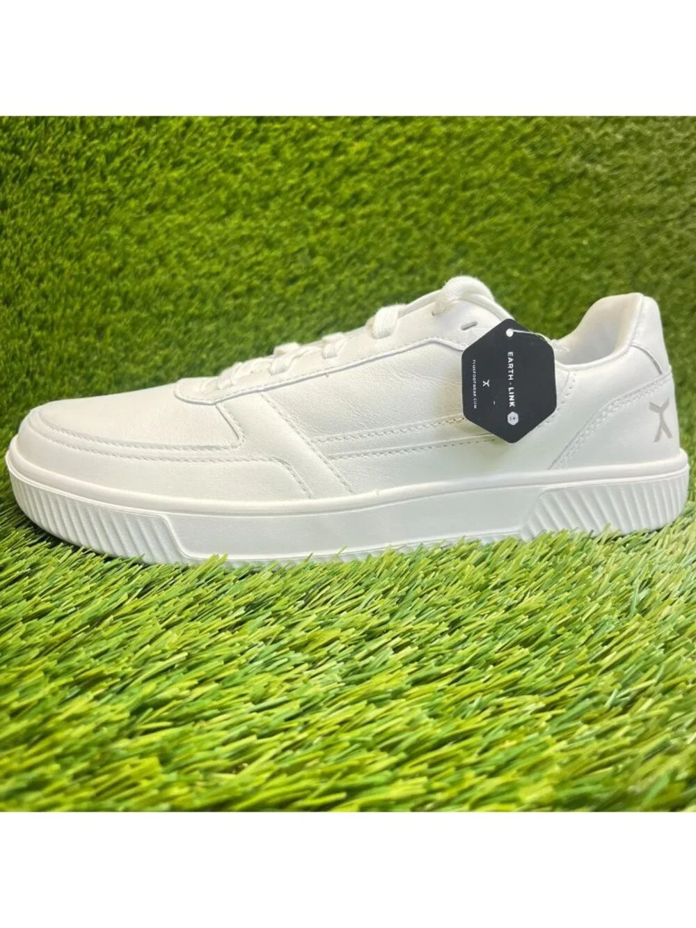 Flux Footwear Adapt Leather Trainer White Mens Size 9.5 Athletic Shoes Sneakers
